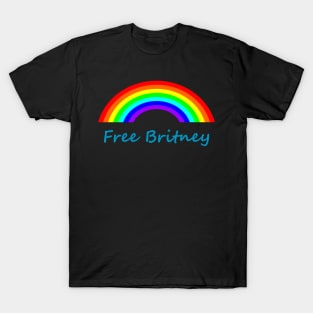 Rainbow Typography for Free Britney T-Shirt